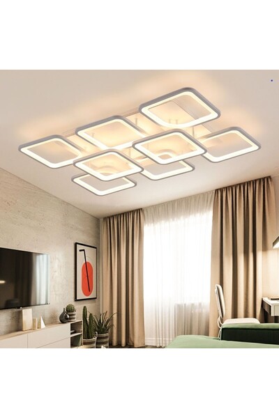 Sanctum Avize MS72005- 6+2 Plafonyer Lüks Modern 8'Lİ Beyaz Ledli Avize