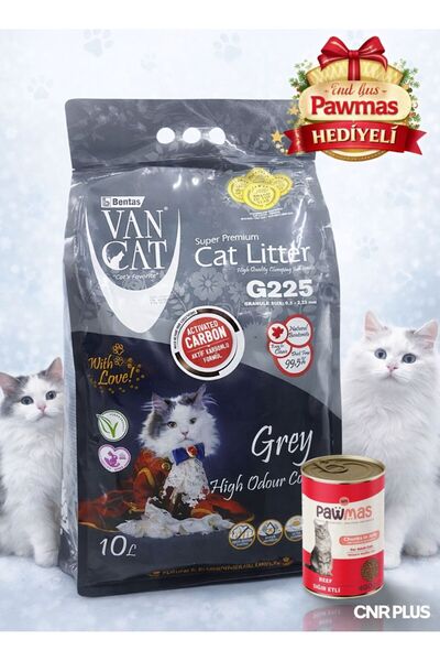 Vancat Aktif Karbonlu Gri Kedi Kumu 10 L