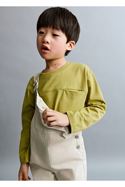 MANGO Baby Cep detaylı pamuklu tişört