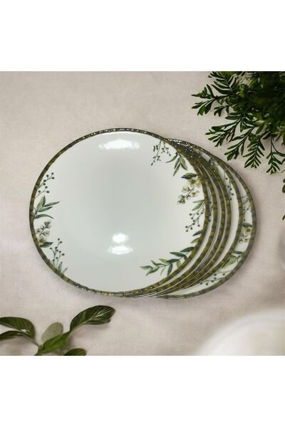 evinbizden PORSELEN DEKORLU SERVİS SUNUM YEMEK TABAĞI 25 CM BÜYÜK BOY 6 KİŞİLİK