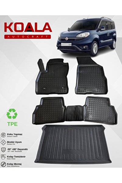 KoalaOtoTekstil Fiat Doblo 2 3d Havuzlu Paspas 2010-2023 Arası Bagaj Havuzu I...