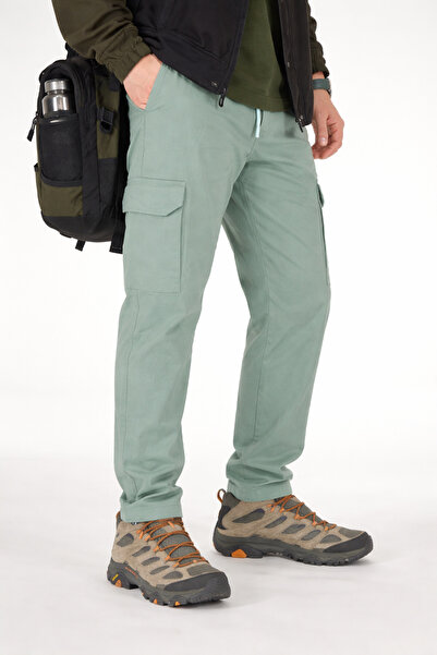 Souris Ανδρικό παντελόνι Cargo Άνετο βαμβακερό με 6 τσέπες με κορδόνι ελαστικ...