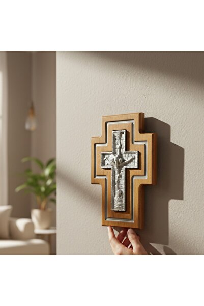 sharp&art Epoksi Kanallı El Yapımı Ahşap Haç , Karanlıkta Parlayan Epoksi San...