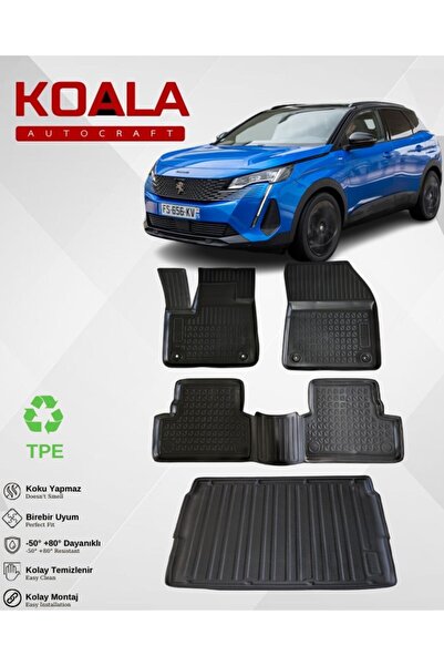 KoalaOtoTekstil صندوق الأمتعة العلوي المتوافق مع بيجو 3008 (2016-2023) حوض سب...