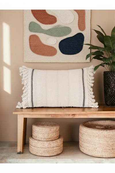 NDC HOME Poseban dizajn Stolni raner Čipka kom Lan Krem Navlaka za jastuk 35x55