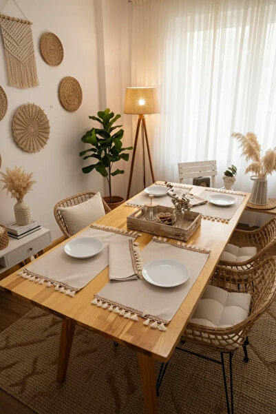 NDC HOME Бежевий колір, 6-комплектний американський сервіз з кавовими помпонами