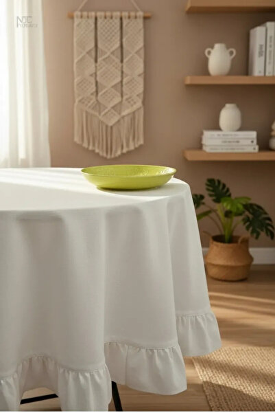 NDC HOME Față de masă rotundă brută cremă de in - CU Volane