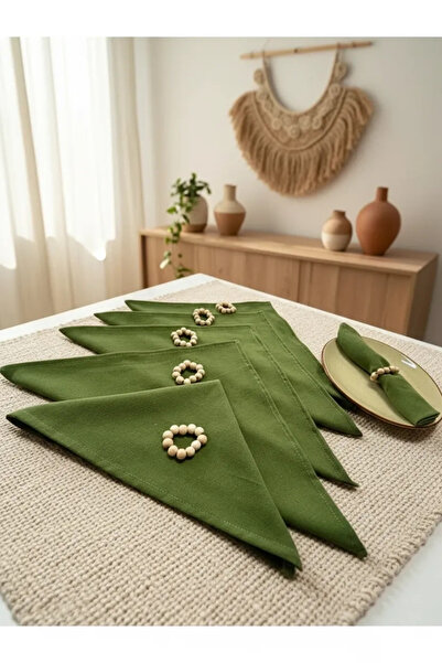 NDC HOME Premium Χακί Πράσινο ΣΕΤ 6 χαρτοπετσέτες (με δώρο αγκράφα) 40x40