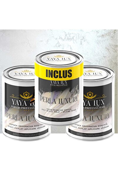 YaYa Color Pachet 6 Litri, Vopsea Decorativa de Lux, Perla Luxury Alb Perlat