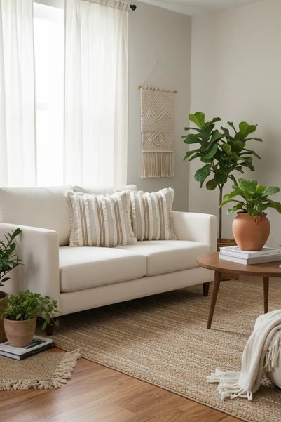NDC HOME Üç Dantelli Püsküllü Ham Keten Krem Kırlent 2 Adet Kırlent Kılıfı(43 X 43)