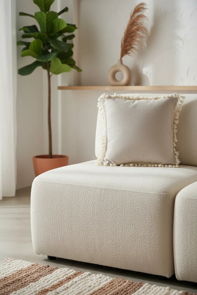 NDC HOME Bež pompon Jastuk Navlaka za jastuk