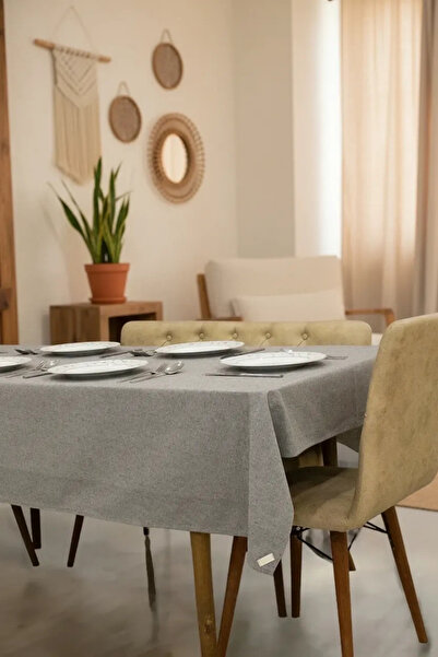 NDC HOME Sivi antracit pamučni laneni stolnjak