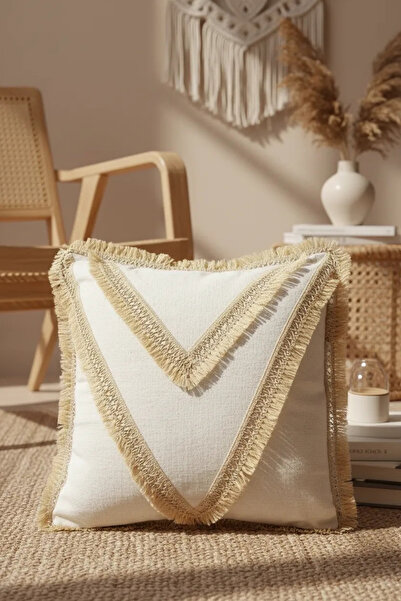 NDC HOME Poseban dizajn, jednostruka lanena krem navlaka za jastuk 43x43