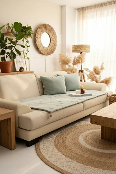 NDC HOME Pernă de scaun / saltea din lenjerie premium verde, prietenoasă cu a...