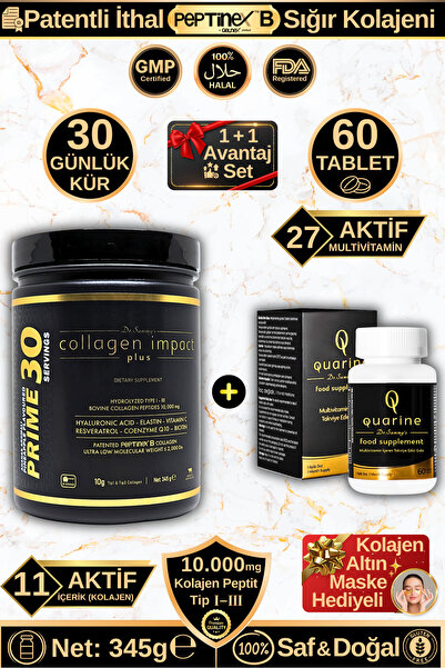 Dr.Sammy's Quarine Saç Vitamini + Prime 30 Collagen Avantaj Set (1 Aylık Hidr...