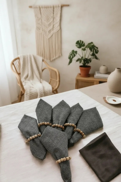 NDC HOME Set de șervețele, gri antracit simplu, 6 piese