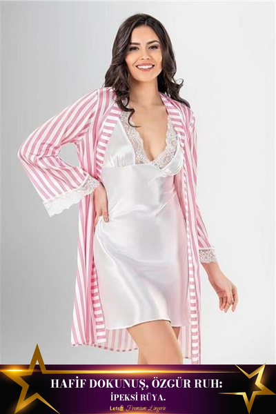 Letsii Patterned Short Robe and Shorts Set Standard Color