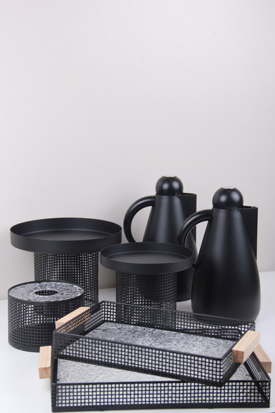 Generic طقم ضيافة عصري متكامل (7قطع) طقم ترامس شاي وقهوة + (طقم استاند كيك + ...