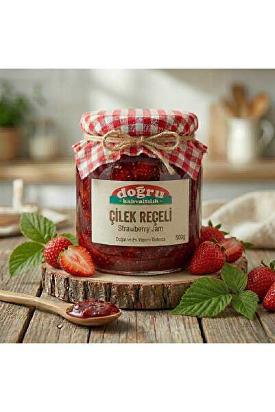 Geleneksel Çilek Reçeli 500 gr Kokulu Yerli Çilek Tam Kıvamında