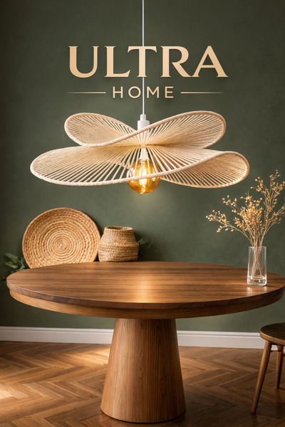 Ultra Home Cafe Bohem Butik Makrome Rustik Salon Krem Sarkıt Avize