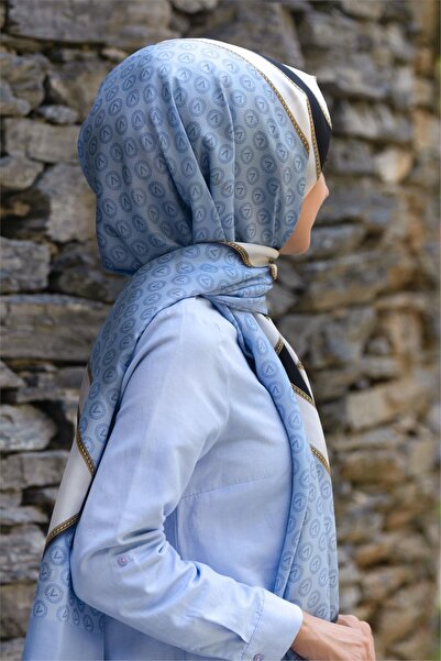 Vissona Γυναικείο φρέσκο ​​μεταξωτό σάλι Ice Blue Cream