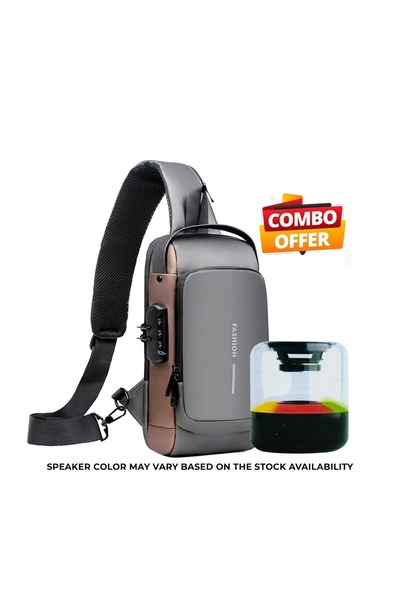 Generic Combo Offer Quality SpeakerWith Grey With Brown Anti Theft Sling ,wat...