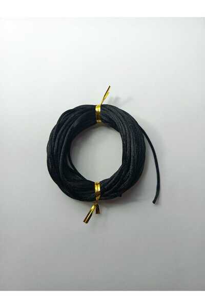 Eskişehir hobi sanat 10 Metre Siyah Renk 2 Mm Kalın Floş Ip Sıçan Kuyruğu Sat...