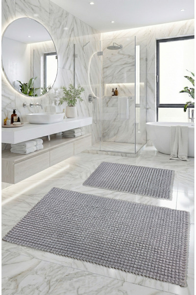 FeelHome Set de 2 covoare de baie ultra luxoase din bumbac 100% moale, super ...