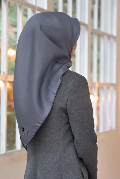 Vissona %100 Twill İpek Düz Gri Renkli Daha Tok Exclusive Serisi 90x90 Eşarp ...