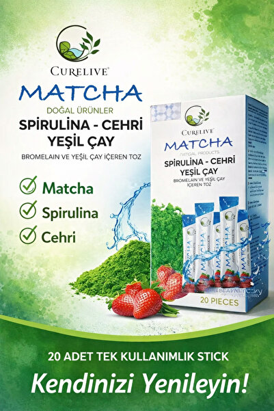 CURELIVE Matcha Çayı Çilekli