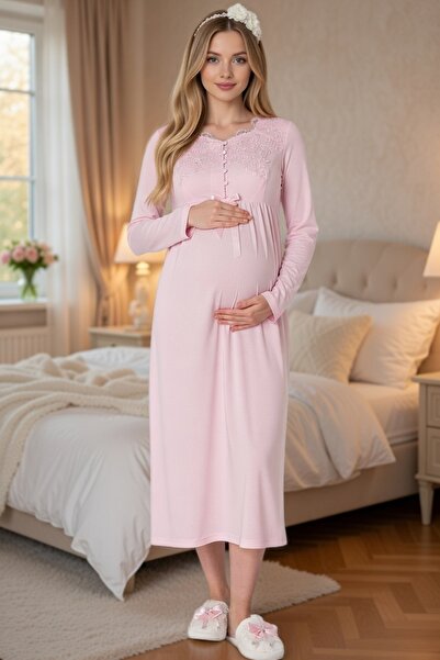 big mama قميص نوم أنيق للحوامل من دانيتيلي - 100% قطن ممشط - سهولة الرضاعة - ...