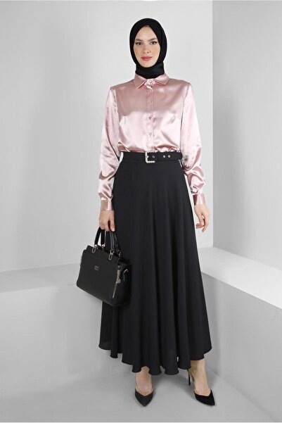 Alvina بلوزة من الساتان بأزرار 43755