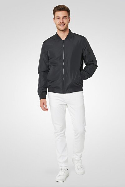 Michael Kors Men Plain Bomber Jacket, Black