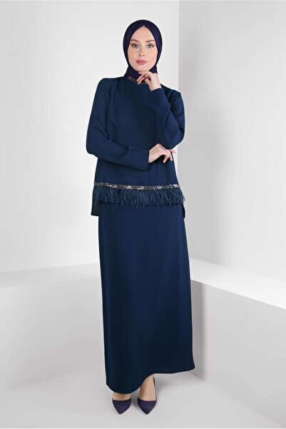 Alvina بدلة تنورة بتفاصيل شرابة 30205