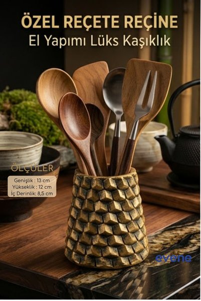 Evene Suport pentru tacâmuri de blat Suport decorativ pentru tacâmuri vertical Cilindru Suport pentru tacâmuri Culoare auriu anticat Model 84