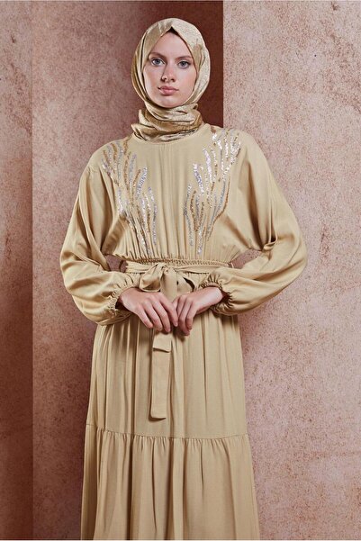 Alvina KUŞAKLI VİSKON ELBİSE 44662