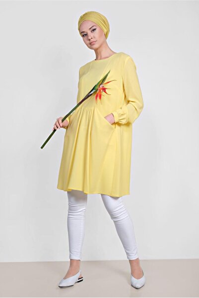 Alvina okrugla kragna Sa džepovima Tunika 4240