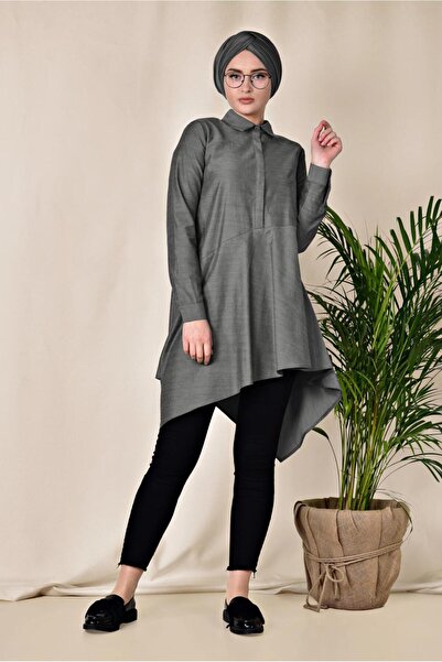 Alvina 4008 Model Asymmetrical Cut Tunic