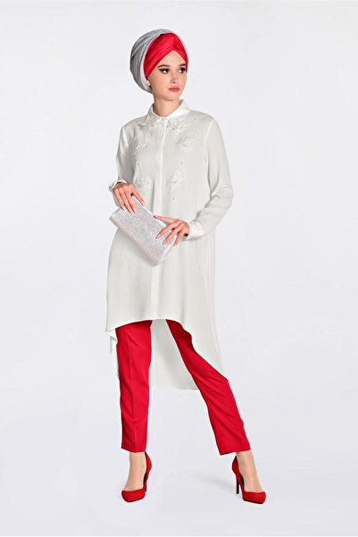 Alvina ŠIROKA TUNIKA SA VISOŠĆENOM ČIPKOM I PERLAMA 4237