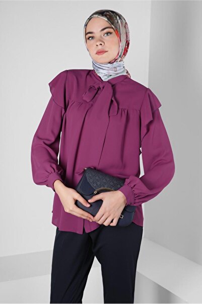 Alvina BLUZ 42705 CU GULER DE CRAVATĂ