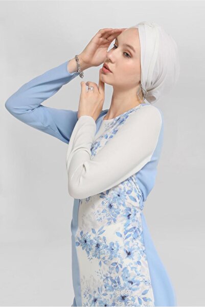 Alvina 40865 Model Belted Floral Patterned Tunic