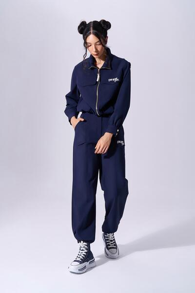 Naar Visok struk Ženske tamnoplave Tkano pantalone - Udobne za svakodnevno no...