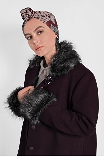 Alvina KÜRK DETAYLI KABAN 90072