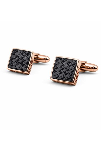 Kravatkolik Altın Karamel Renk Füme Detay Kol Düğmesi Kd1556