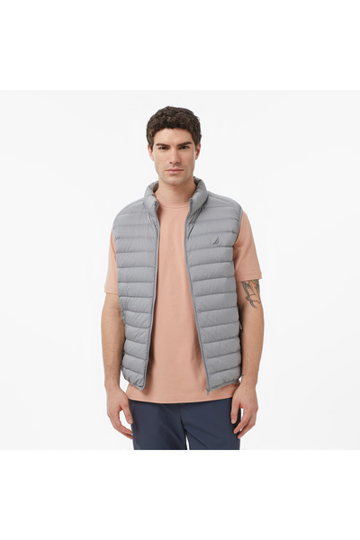 Nautica Erkek Gri Regular Fit Su İtici Kaz Tüyü Yelek