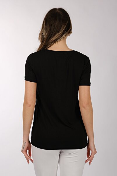 DAIDO Tricou de bază din viscoză cu decolteu în V