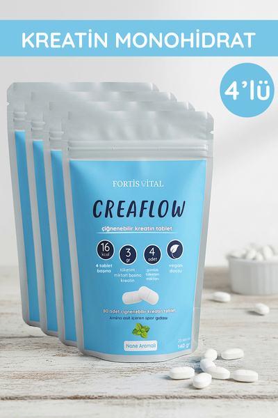 Fortis Vital Creaflow Çiğnenebilir Kreatin 80 Tablet (4 Paket)