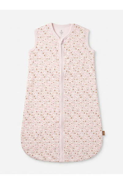 fresk Sac de Dormit 0-6 Luni, Muselină Bumbac GOTS, 1.1 TOG, Model Flori, Roz...