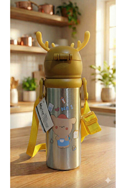 Elista Çocuk Matara Suluk Geyik Figürlü Paslanmaz Çelik 500ml