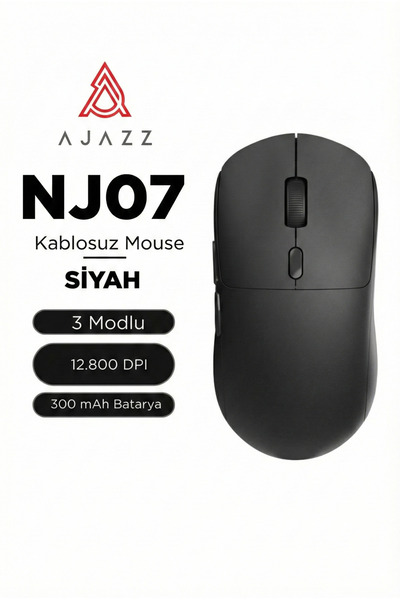 Ajazz NJ07 Kablosuz Ofis/Oyuncu Mouse-3 Modlu Kullanm 12.800 DPI-300 Mah Bata...